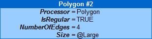 Polygon #2 imports key Size from data set Large.